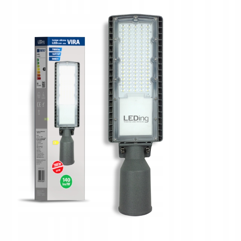 LED pouličné svietidlo 50 W 7000 lm napájané zo siete